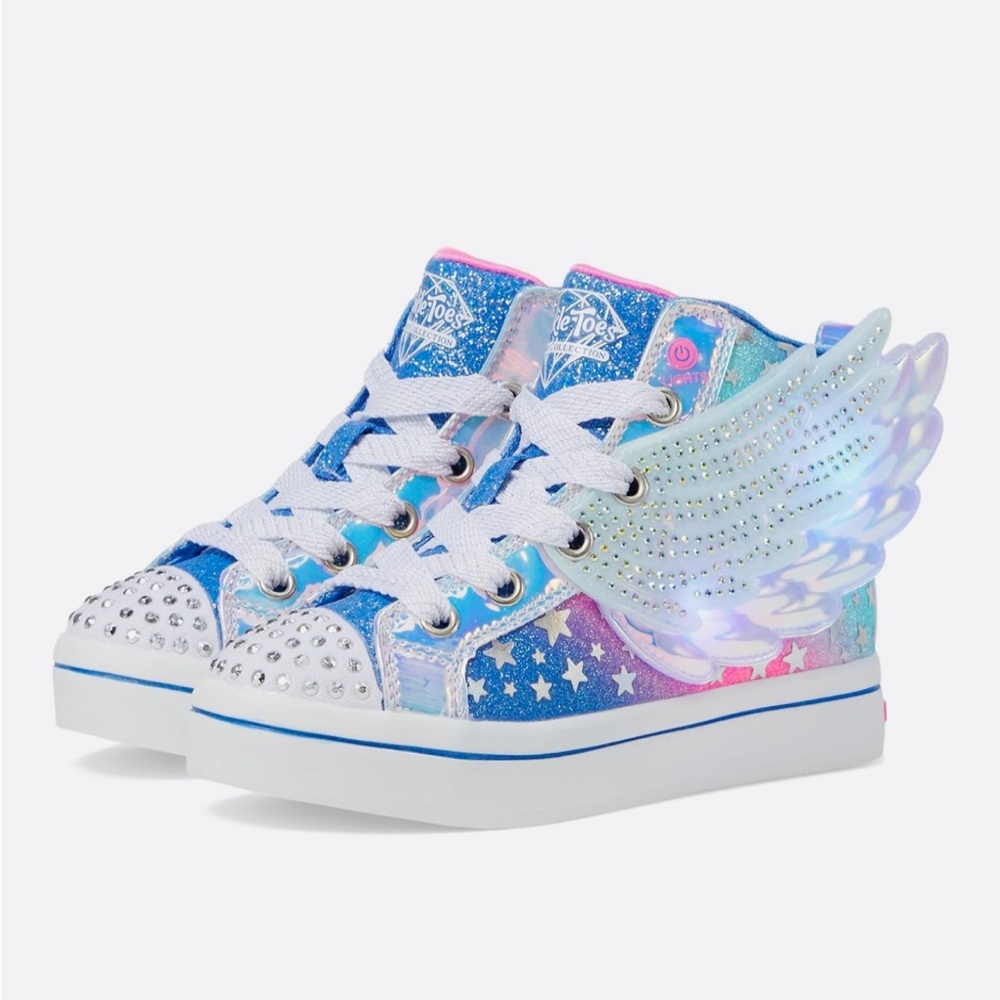 Sketchers little Girls Twinkle Toes Dreamy Wings Light Up sneakers size 2